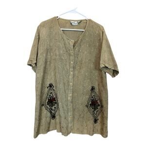Womens Boho Bohemian Blouse Shirt Top Cottage Indie Fairy Festival Hippie L
